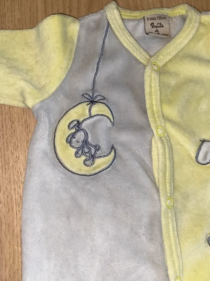 Pyjama gris et vert pomme Boîte à Malice - Taille Naissance - photo numéro 4