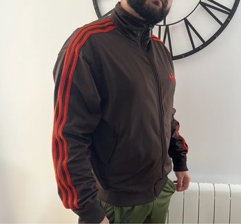 Veste vintage Adidas marron bande orange taille L