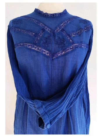 Blouse en coton bleu roi 44