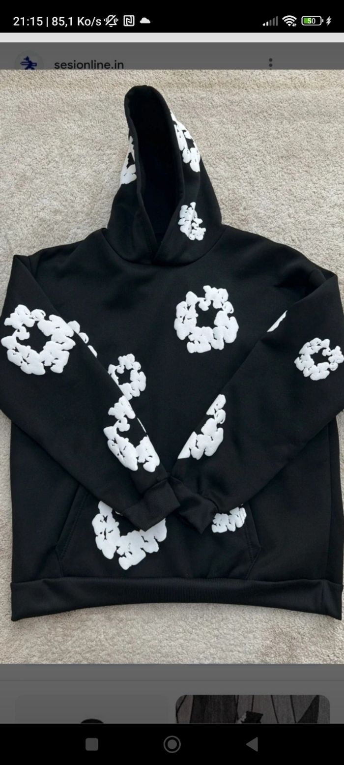 Pulls denim tears black hoodie taille XL