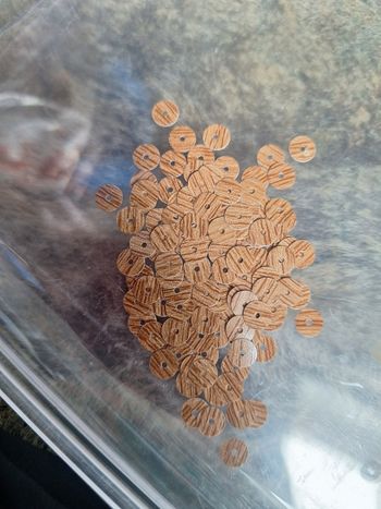 Lot 100 sequin motif bois