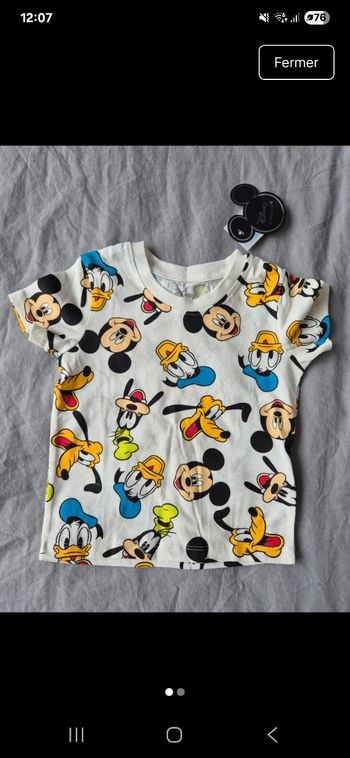 T-shirt manches courtes Disney 86cm
