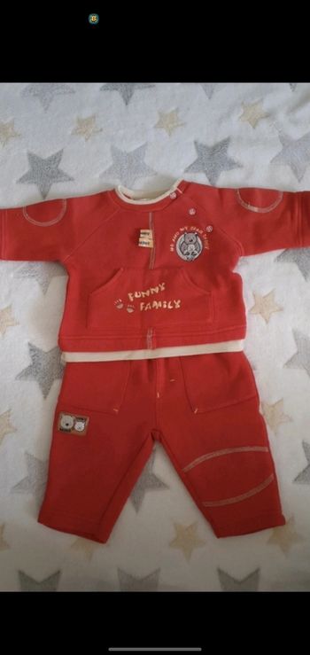 Ensemble survêtement garçon rouge en molleton