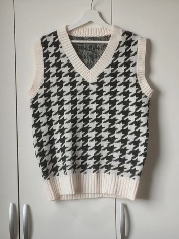 Pull col V sans manches grosse mailles 36 Shein