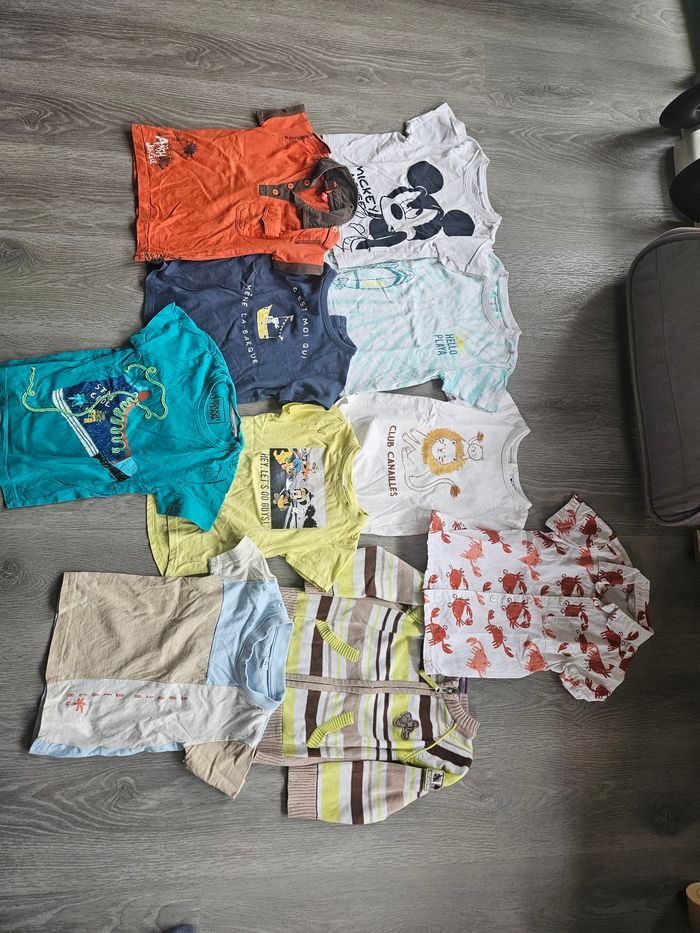 Lot 9 tee shirt et un gilet 36 mois