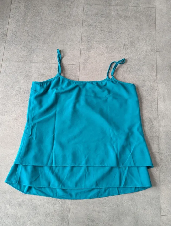 Débardeur LPB vert canard, taille S – petits défauts - photo numéro 2
