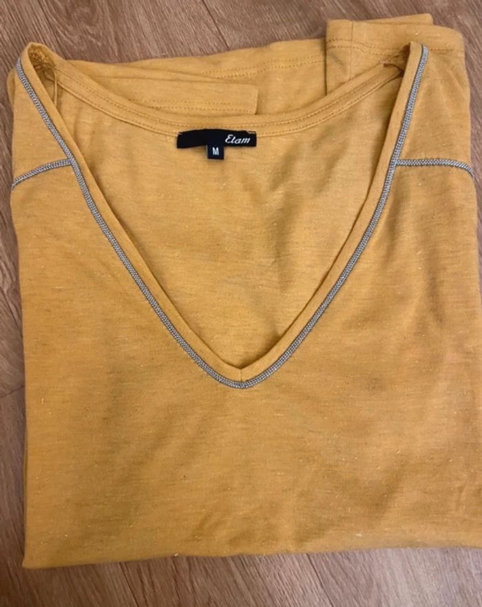 T-shirt Jaune moutarde femme M - photo numéro 3