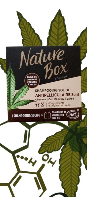 Shampoing Solide 3 en 1 Antipelliculaire - A l'Huile de Chanvre- Cheveux/Cuir Chevelu/Barbe - 85g