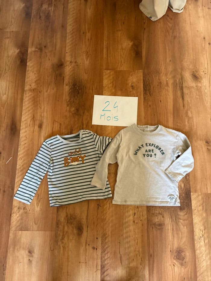 Lot de 2 t-shirts manches longues 24 mois