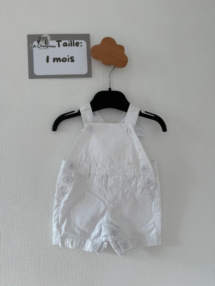 Salopette blanche - taille 1 mois 🌼