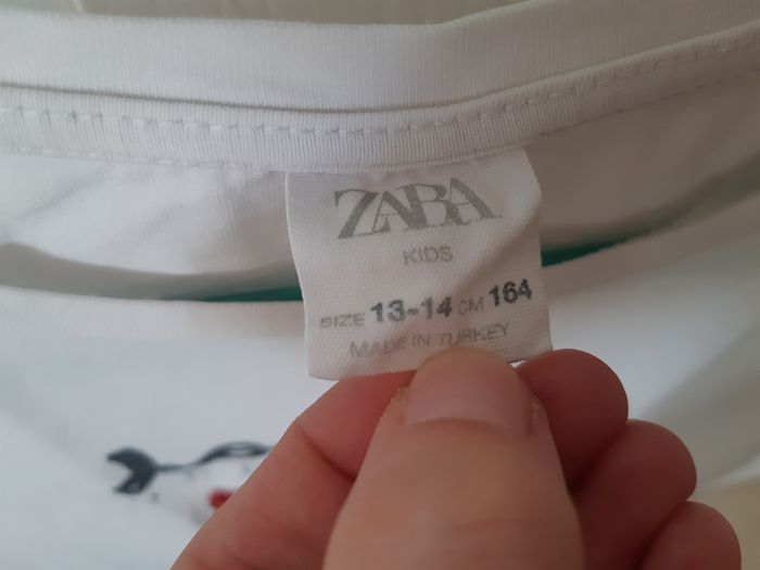 Tshirt blanc manches courtes/ Zara / taille 13-14 ans - photo numéro 4
