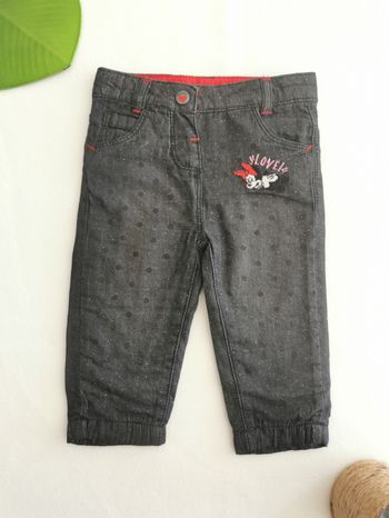 Jean effet usé à pois et paillettes Minnie Disney Baby Orchestra 9 Mois