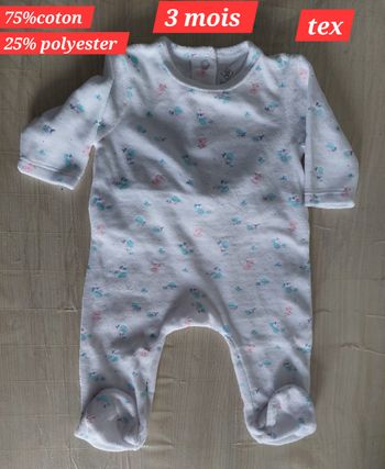 Grenouillère à motif fille 3 mois 