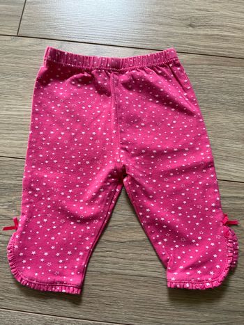 Legging fille 6 mois rose étoiles, été