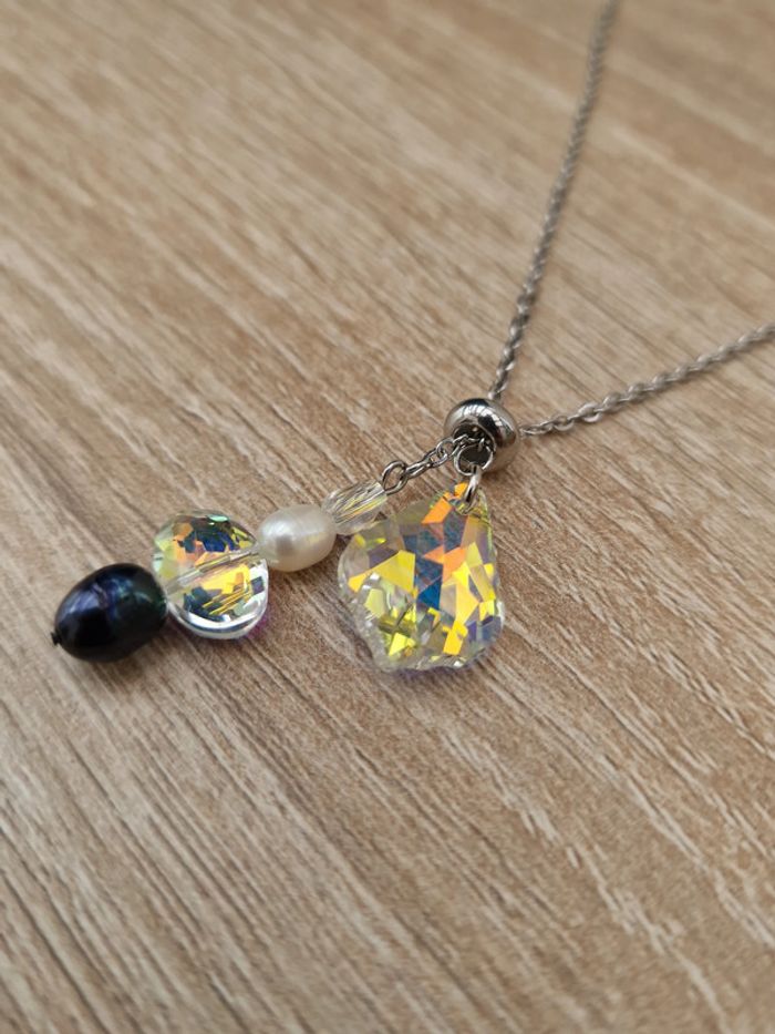 Collier Acier Perles D'eau Douce Cristal - photo numéro 16