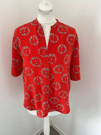 Blouse rouge en soie Sandro S