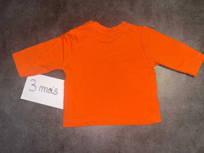 Tee shirt a mangues longues bébé orange - photo numéro 7