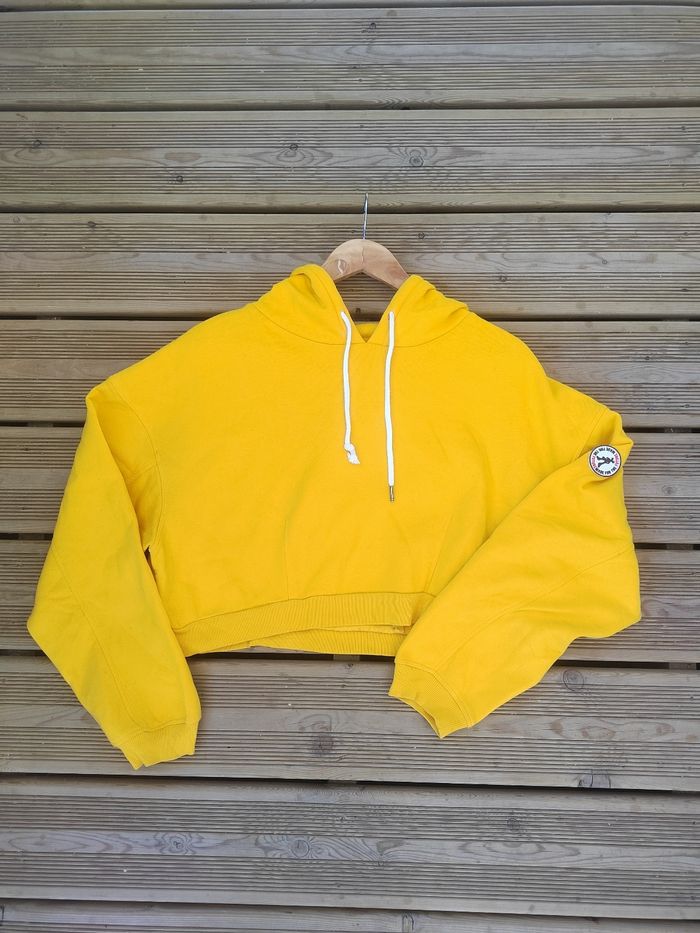 Sweat Crop Top Oversize Jaune Jennyfer – Taille M 38 - photo numéro 2