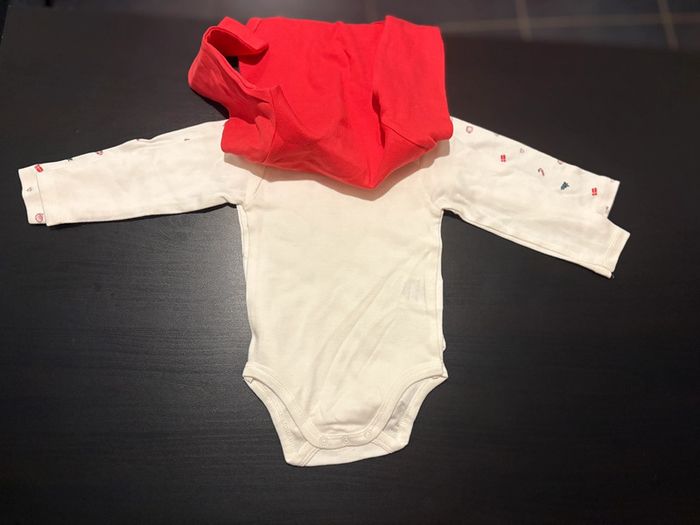 Lot de 3 bodies « Mon petit cœur » Manches longues Mots d’enfants Taille 12 mois. - photo numéro 2