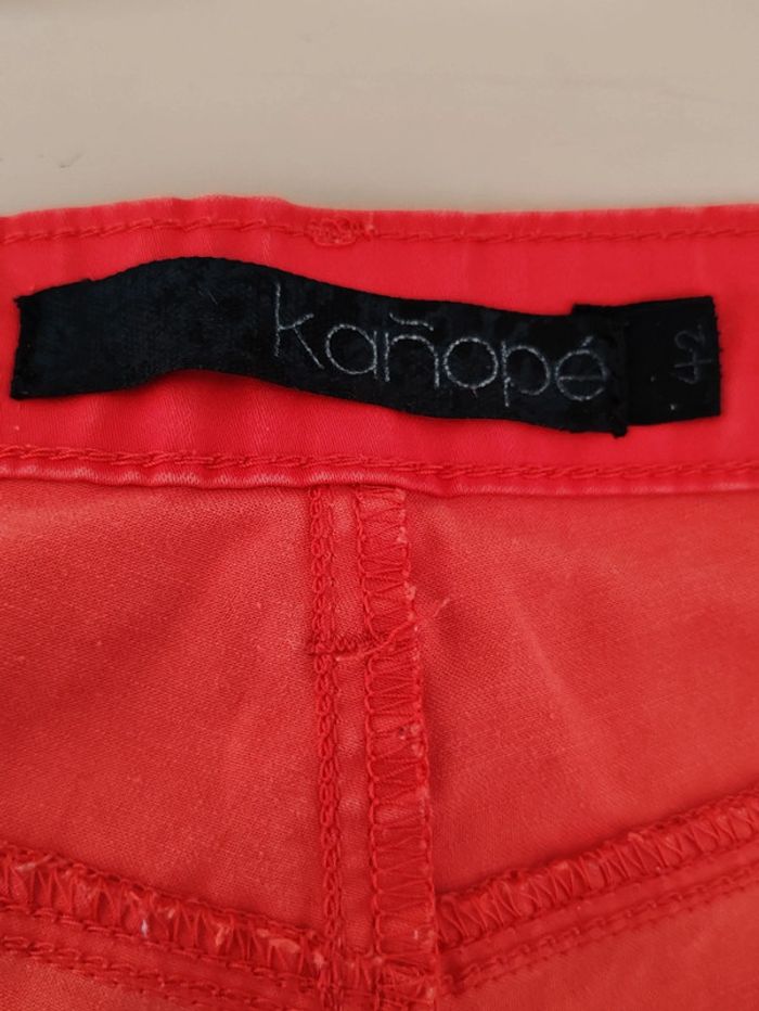 Pantalon enduit skinny rouge - photo numéro 3