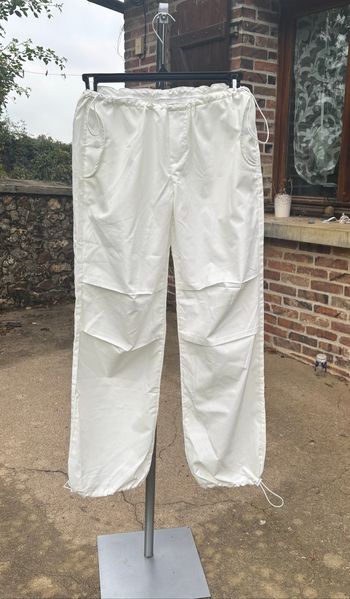 👖 Pantalon parachute cargo blanc à cordons – T36 (S) – Fashion Sexy Lounge