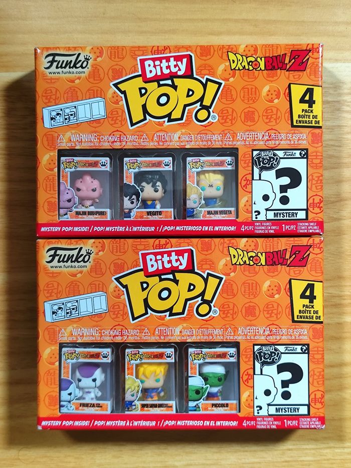 Lot 2 Boîtes X4 Bitty Pop! - Dragon Ball Z (Goku, Vegeta, Frieza, Buu, Vegito, Piccolo)