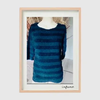 Pull rayé manches 3/4 taille 38