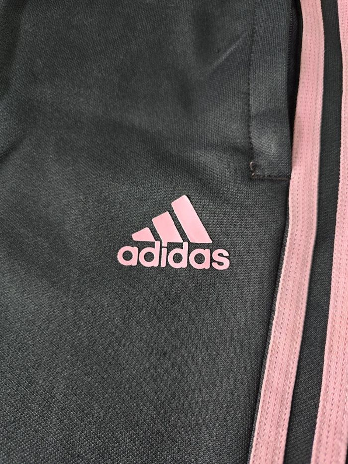 Pantalon jogging Adidas trackpant climacool gris anthracite bande rose taille M - photo numéro 8