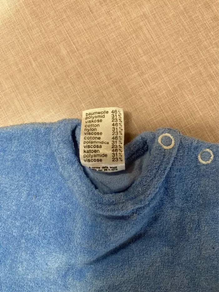 T-shirt éponge bleu Absorba vintage années 80 – Made in France – 6 mois - photo numéro 4