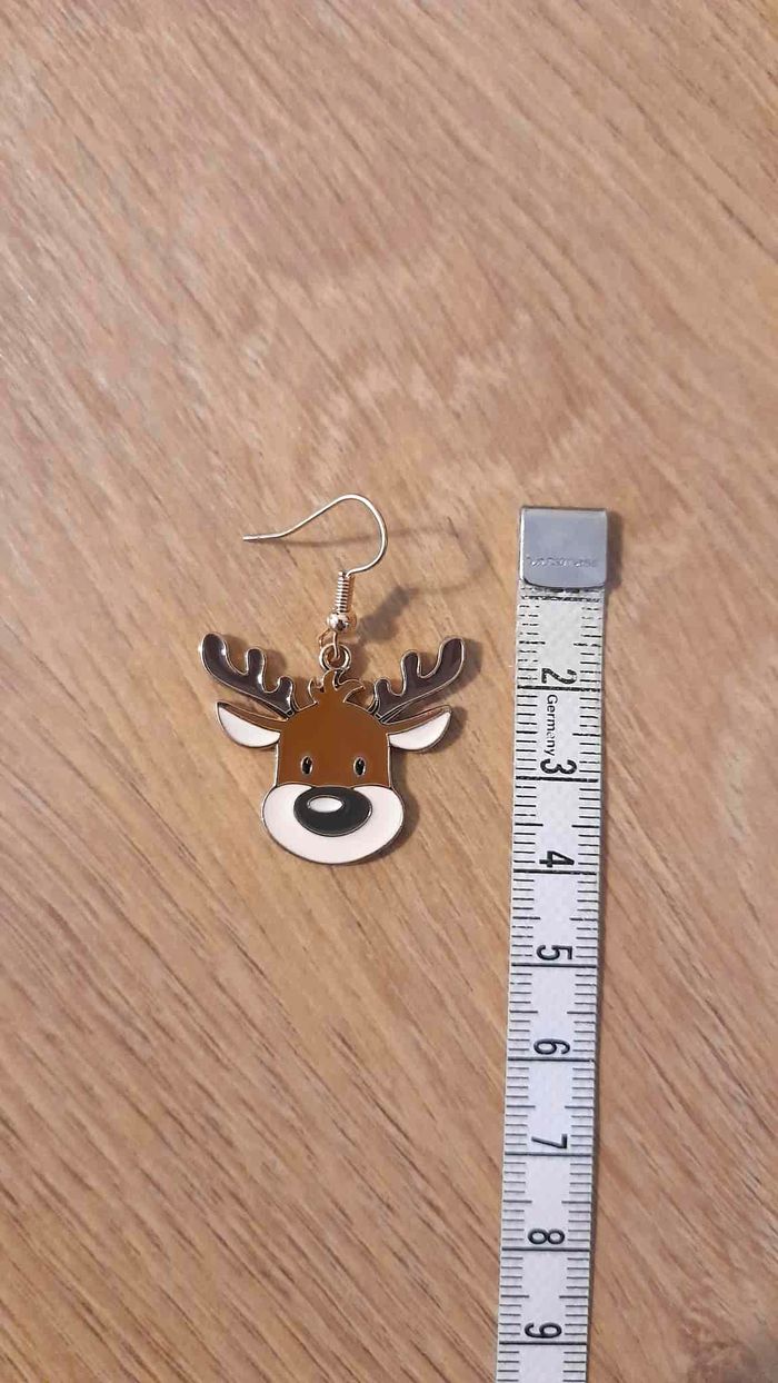 Bijoux Noël | Boucles d’Oreilles neuves Renne de Noël - photo numéro 3