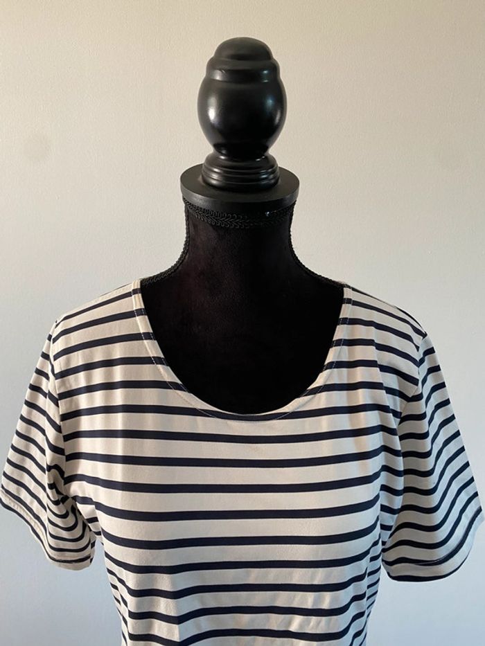 Tee shirt marinière blanc et marine Ugo Reali taille S / M - photo numéro 2