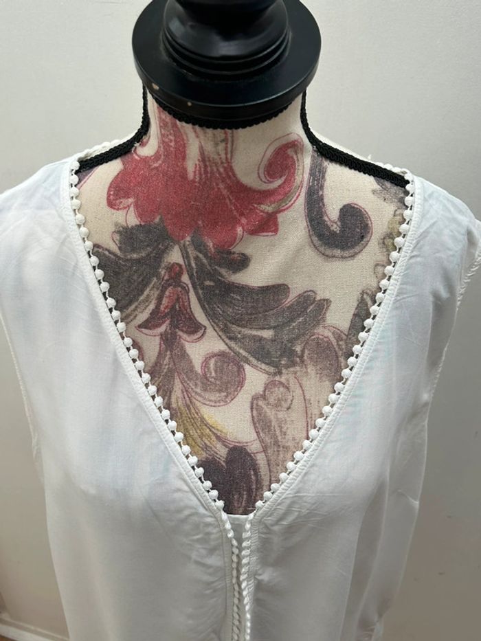 Débardeur sans manches en viscose blanc gémo femme XL été - photo numéro 3