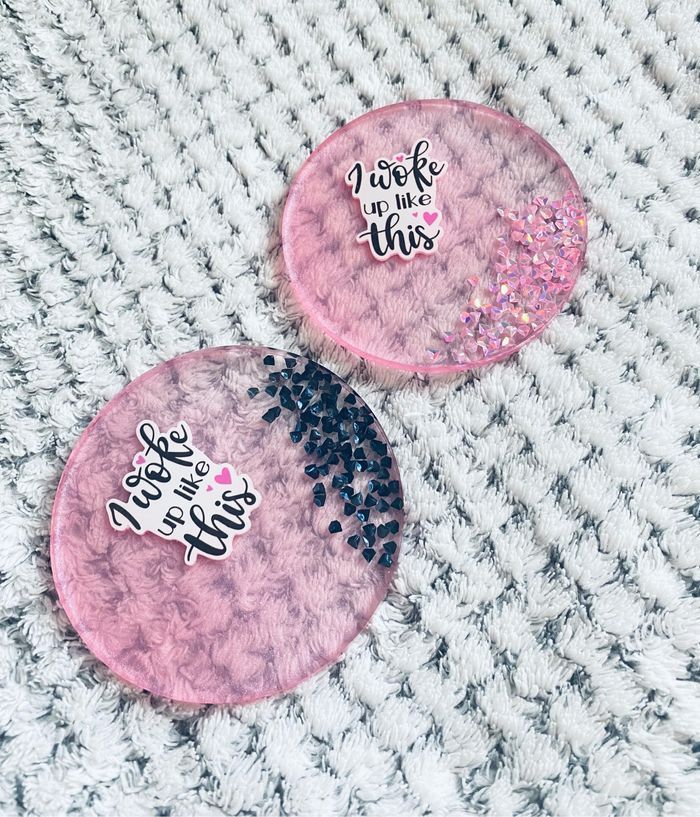 Set sous verre résine couple