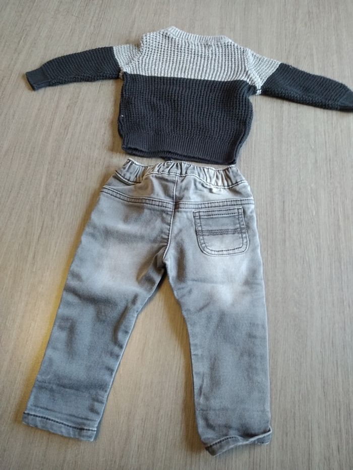 Lot de 2 pantalons, 2 pulls et une chemise - 6 mois - photo numéro 3