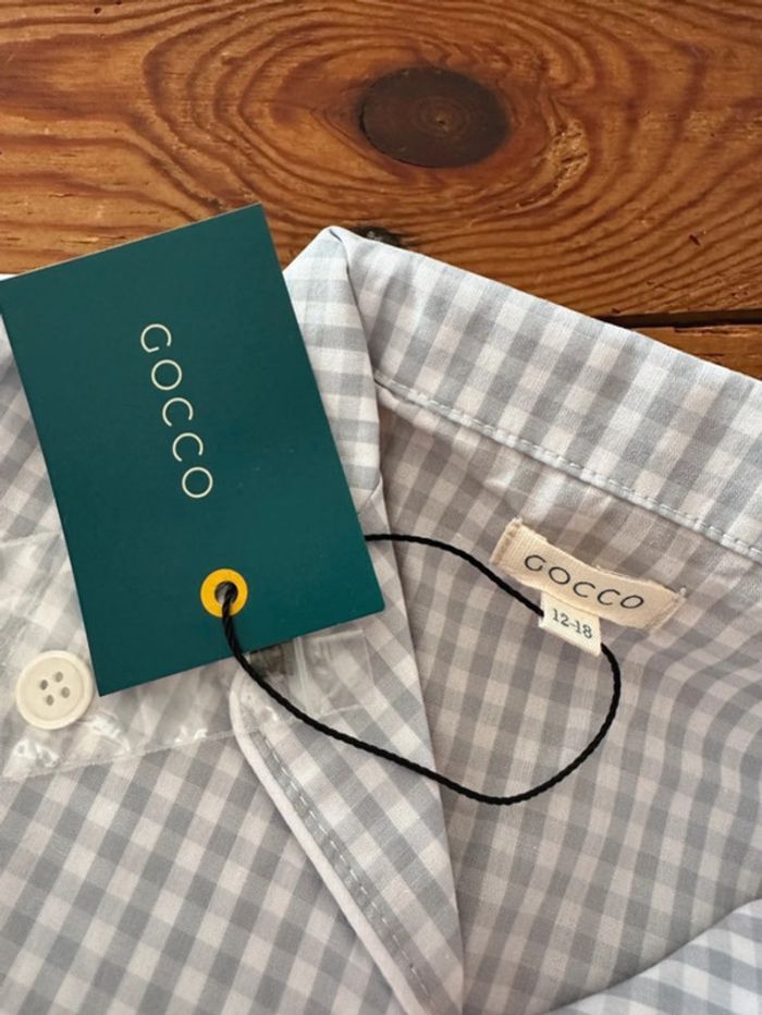 NEUF Gocco pyjama été léger 2 pièces carreaux Vichy 1 an 12-18 mois short chemise - photo numéro 7