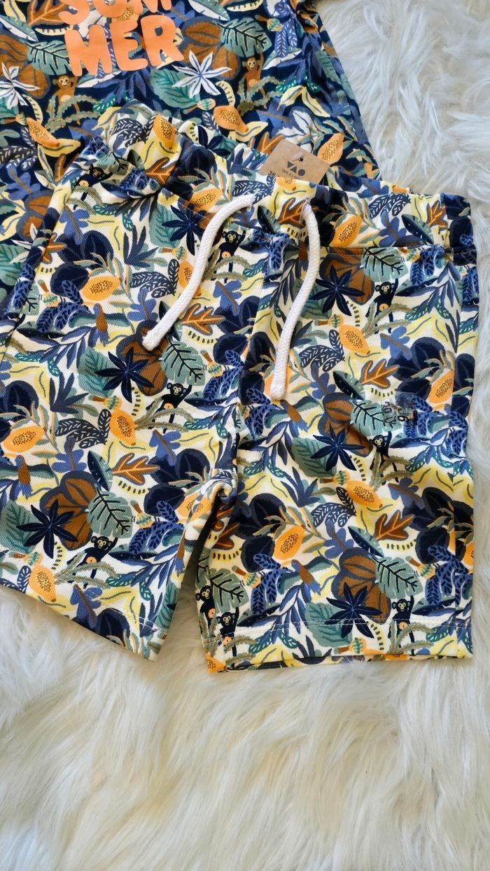 NEUFS (NON PORTÉS) 🏷🏷😍🤩💙superbe ensemble tee shirt mc et short 36mois (98cm) garçon (ferme)⚘️🤩😍 - photo numéro 4