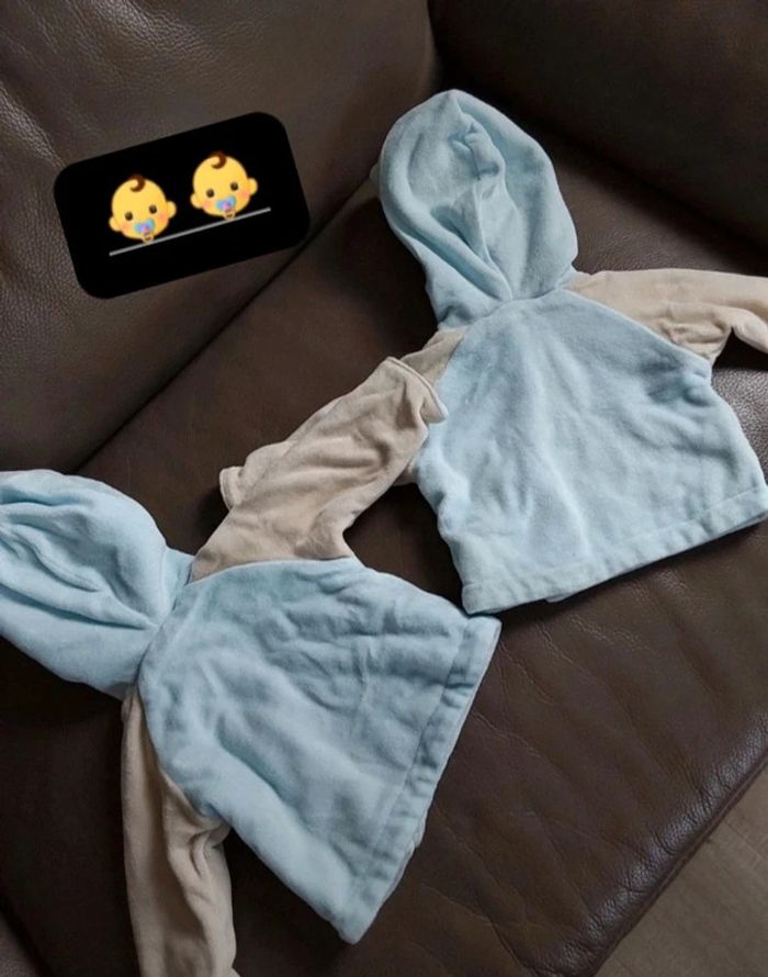 Lot de 2 vestes pour jumeaux fille ou garçon 50 cm Naissance Disney - photo numéro 2
