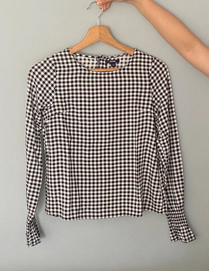 Blouse vichy noir et blanc - photo numéro 2