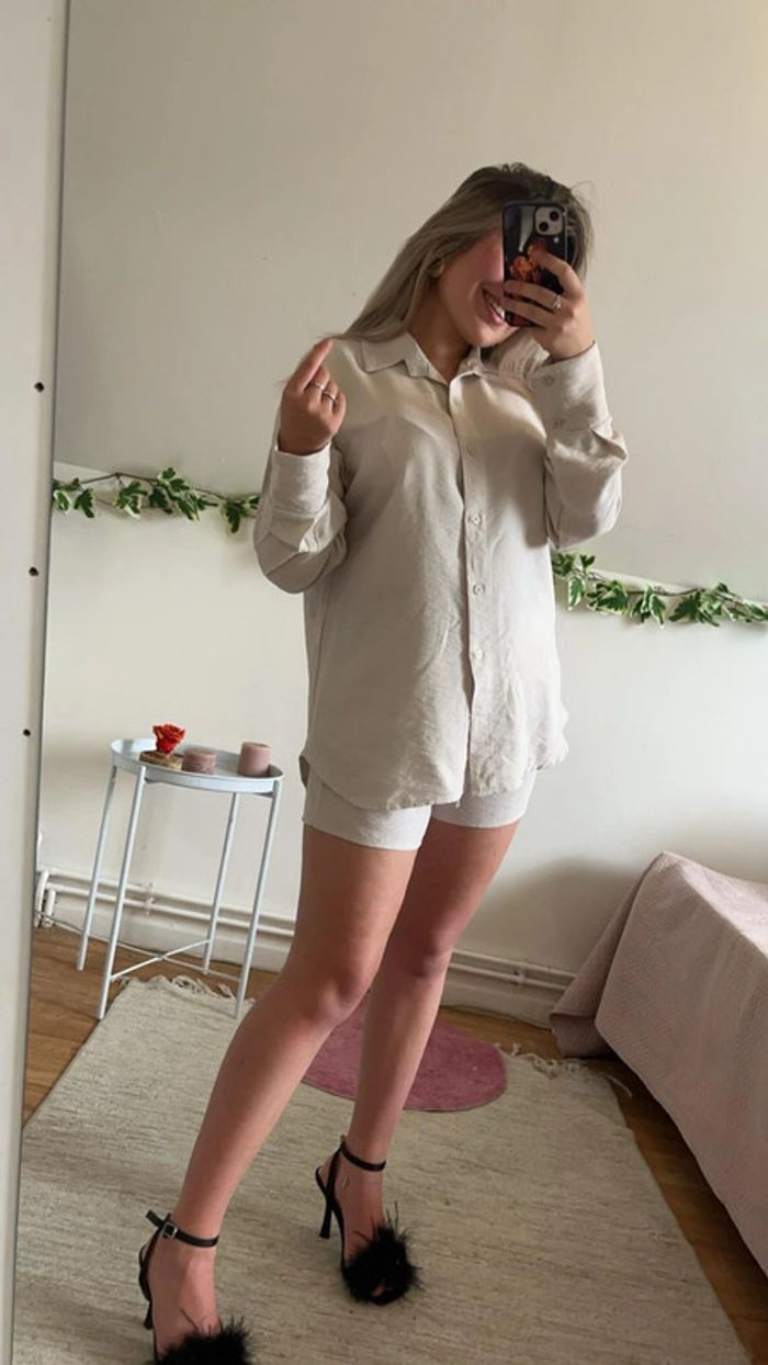 Ensemble short chemise ceinture - photo numéro 2