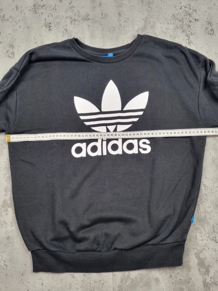 Sweat noir Adidas Trefoil – Taille XS Femme (mesures en photos) - photo numéro 6