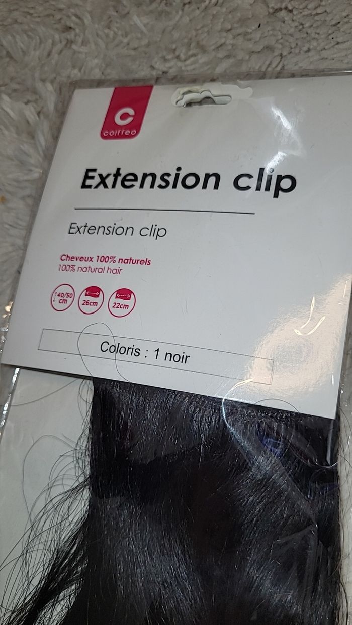 Lot de 2 extensions a clips noir cheveux naturel - photo numéro 2