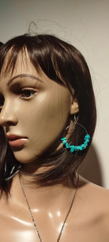 Créoles argent et Turquoise - Un éclat exceptionnel