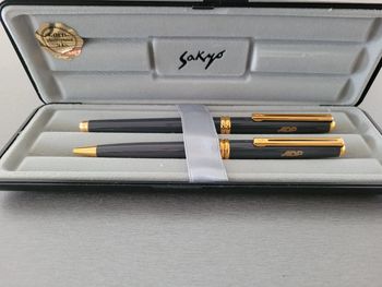Vintage coffret neuf stylo plume et bille inoxcrom sakyo