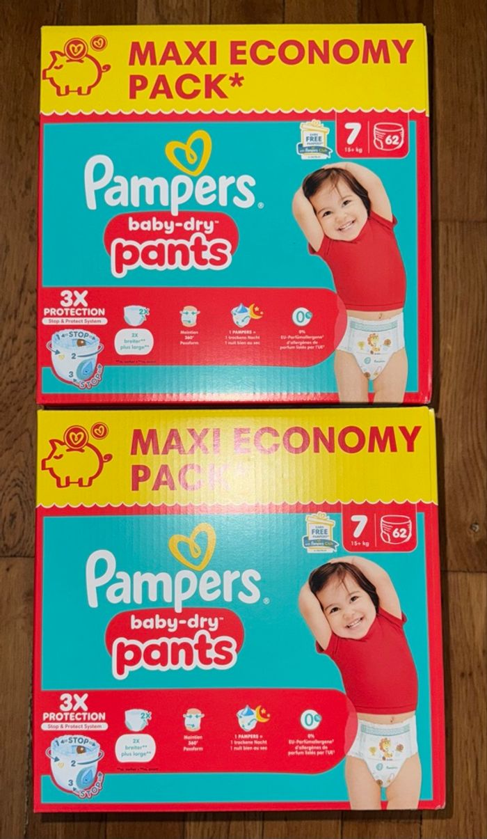 2 cartons de couches Pampers taille 7