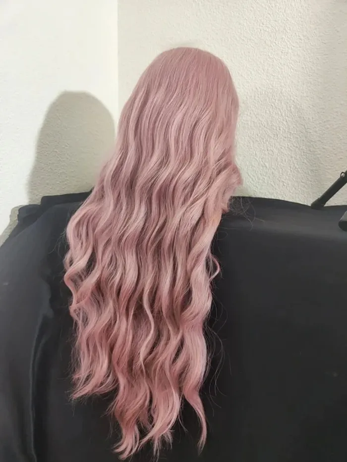 Perruque Naturelle Rose Pastel Luxe Tendance - photo numéro 5