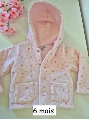 Veste polaire Absorba avec une capuche 
6 mois 68 cm - rose - polaire Ultra doux