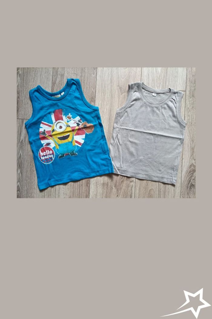 Lot de 2 débardeurs dont 1 Minions 3 ans