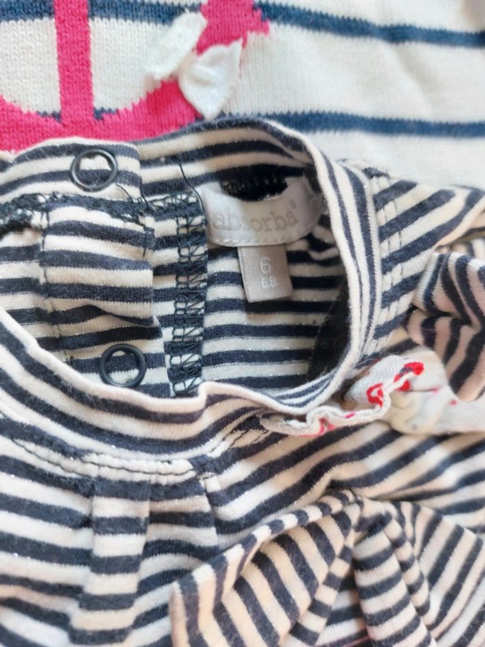 Lot bébé fille 6M 5 hauts et 1 jean (Noukies, Absorba, TAO etc) - photo numéro 6