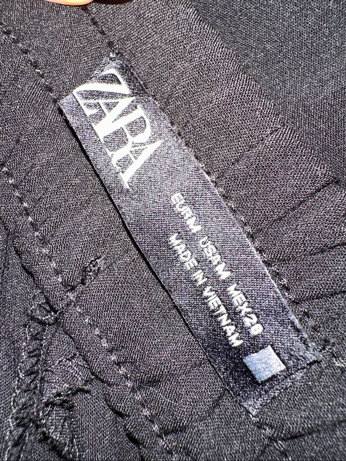 Pantalon taille haute noir et doré Zara T38 M - photo numéro 6