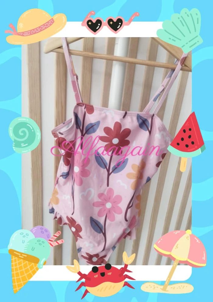 Maillot de bain neuf rose fleuri 10ans - photo numéro 6